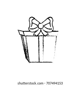 figure present gift with ribbon bow decoration design