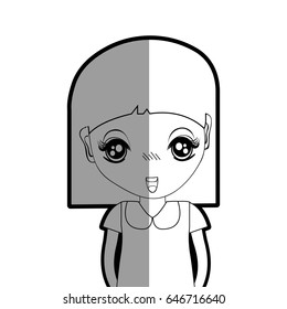 figure pretty girl with hairstyle and casual wear
