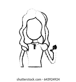 figure pretty girl with hand up and nice dress