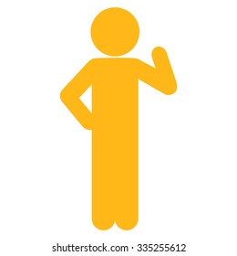 Figure Proposal vector icon. Style is flat symbol, yellow color, rounded angles, white background.