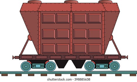 Figure railroad car on a white background