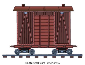 Figure railroad car on a white background