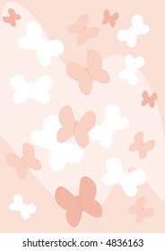 The figure representing white and pink butterflies on a pink background