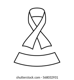 Figure ribbon breast cancer signal icon, vector illustration