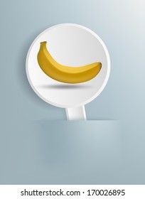 Figure ripe banana on a white plate
