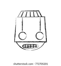 figure robot head technology with eyes and mouth