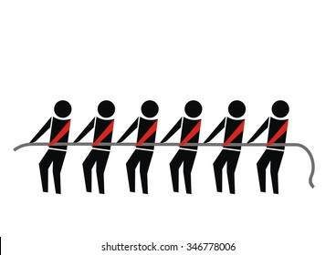 figure and rope, vector icon