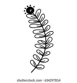 figure rose with leaves branch plant