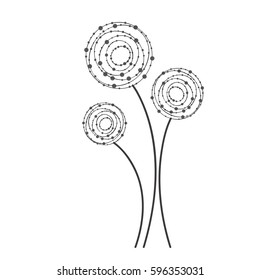figure rounds flowers icon, vector illustraction design