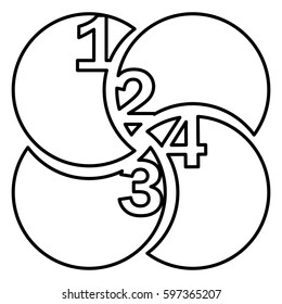 figure rounds with number inside icon, vector illustraction design