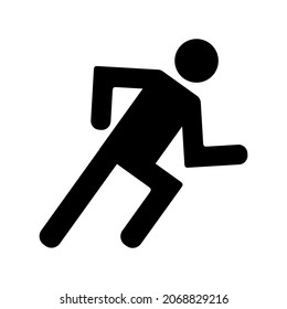 figure in the run on a white background