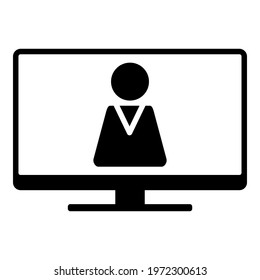 Figure and screen on white