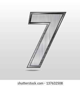 Figure seven, metal , vector, 7