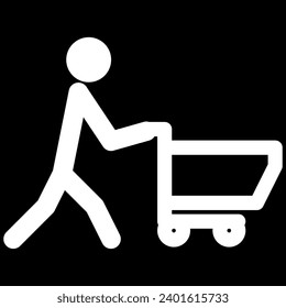figure with shoping cart icon vector design