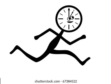 Figure showing passage of time in form of running man