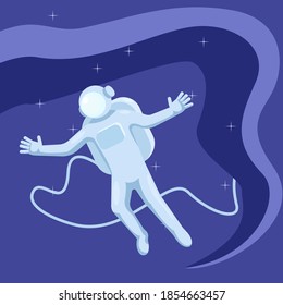 La figura muestra a un astronauta volando en el espacio ultraterrestre.