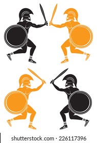 the figure shows the battle of the gladiators