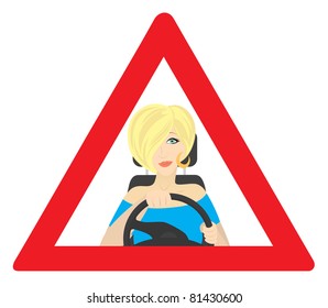 the figure shows the blonde behind the wheel