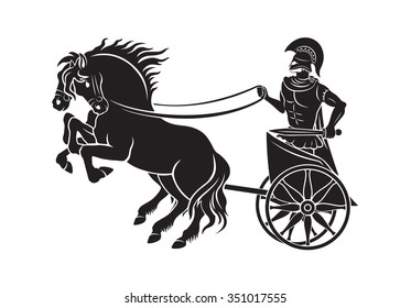 The Figure Shows A Chariot With A Gladiator