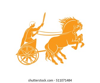 The Figure Shows A Chariot With A Gladiator