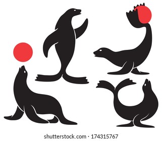 figure shows a circus seal