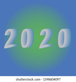 The figure shows the date 2020 the new year, the symbol of next year. Date 2020.