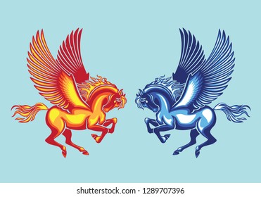 The figure shows a fabulous animal pegasus
