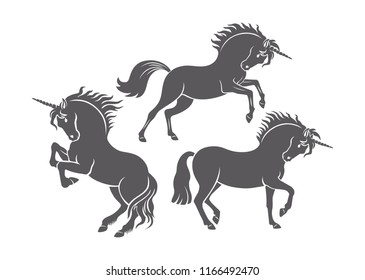 The figure shows a fabulous animal unicorn