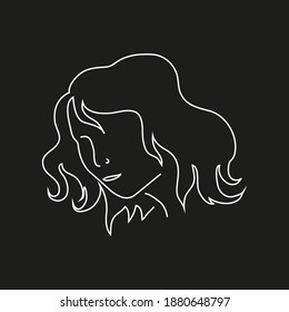 The figure shows the face of a girl with her hair loose.