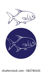 The figure shows a fish Caranx