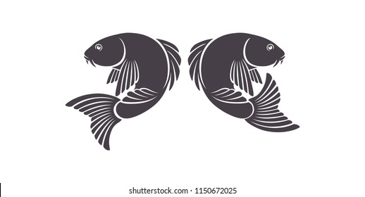 The figure shows a fish carp koi