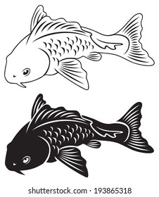 The figure shows a fish carp koi