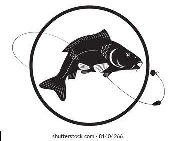 the figure shows a fish with a hook