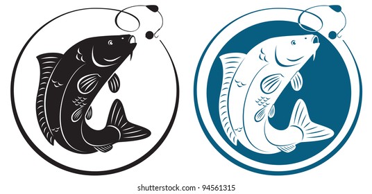 the figure shows a fish with a hook