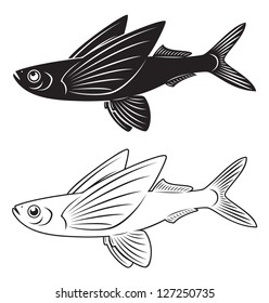 The figure shows a flying fish