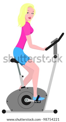 the figure shows the girl on the simulator
