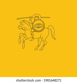 the figure shows gladiator on horseback