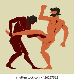 the figure shows the Greco Roman wrestling