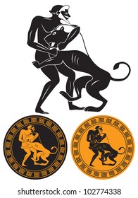 the figure shows Hercules and the Lion