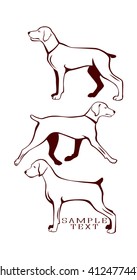 the figure shows a hunting dog