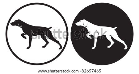 the figure shows a hunting dog