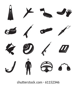 The figure shows the icons on spearfishing