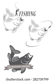 The figure shows the icons on the theme of fishing