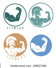 The figure shows the icons on the topic of fitness