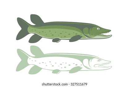 The figure shows the icons pike fish