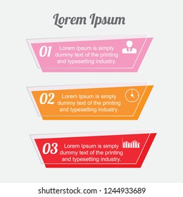 The figure shows an infographic of three positions. Infographic with clear text stroke. Infographics for business, project, presentation.