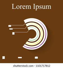 The figure shows the infographic for three-position text. On a brown background. Business card timetable. Business card for text, write your own text.Creative concept for infographics. Visualize busin