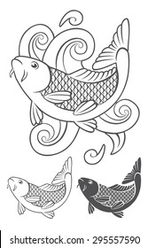 The figure shows a koi carp