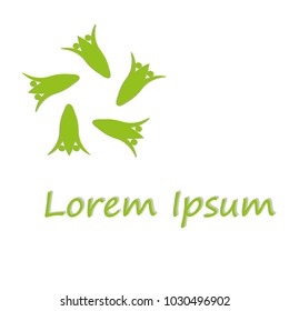 The figure shows a logo in the form of a flower, a serenic color. Logo for a new company.

