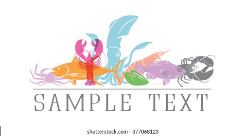 the figure shows a logo Seafood